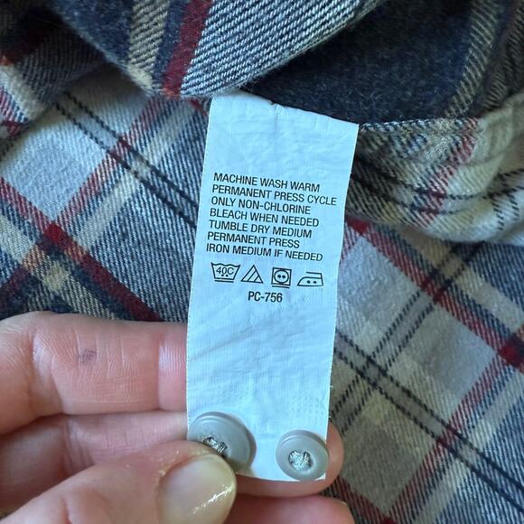 Timberland Plaid Flannel Shirt XL 100% Cotton Long Sleeve Outdoor - Picture 4 of 5
